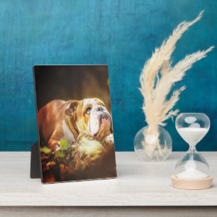 English Bulldog Forest Photo Plaque