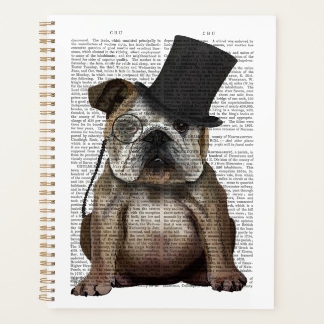 English Bulldog, Formal Hound and Hat Planner (Front)