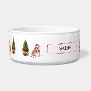 English Bulldog Funny Christmas Dog with Tree