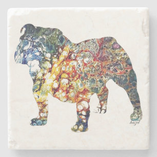 English Bulldog, Gifts, English Bulldog Art, Stone Coaster