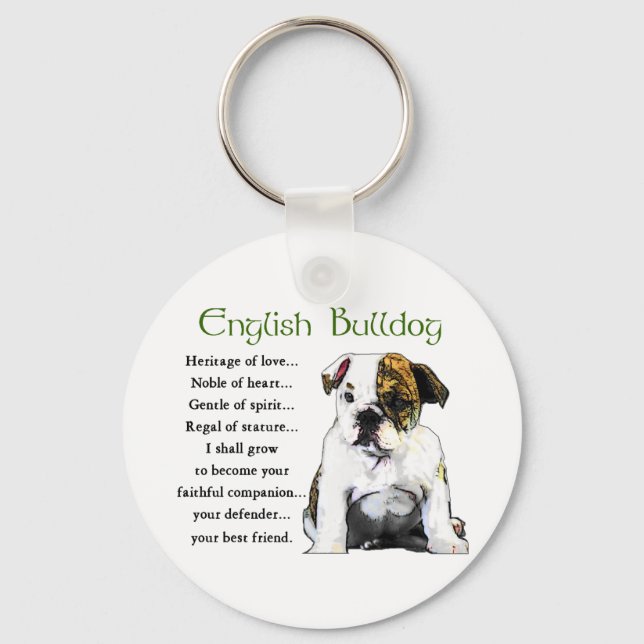 English Bulldog Gifts Key Ring (Front)