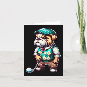 English Bulldog Golf Golfer Golfing Sport Men Wome Card