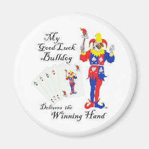 English Bulldog Good Luck Poker Fun Magnet