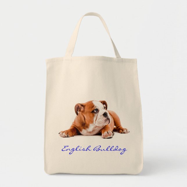 English Bulldog Grocery Tote Bag (Front)