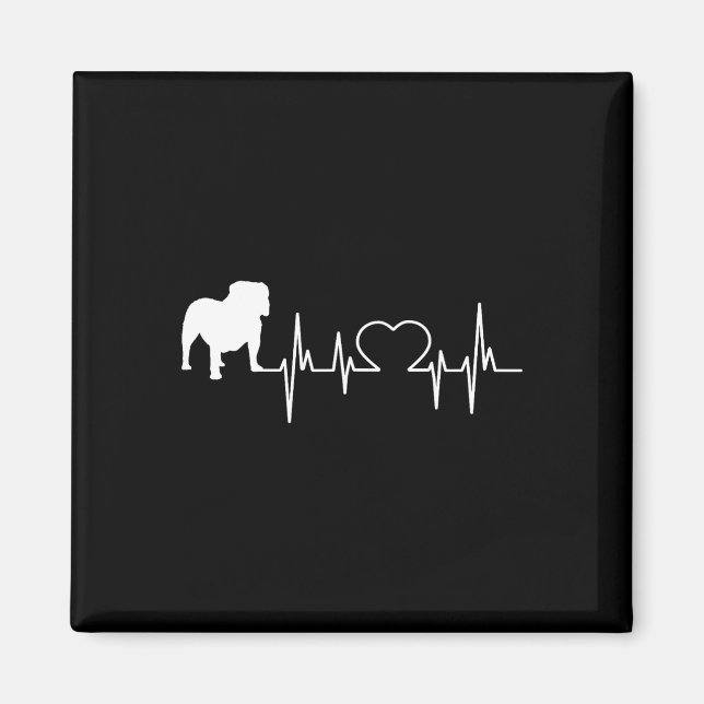 English Bulldog Heartbeat  Magnet (Front)