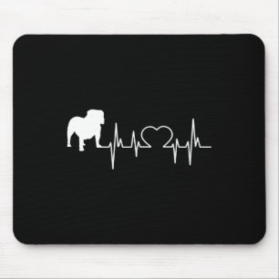 English Bulldog Heartbeat Mouse Pad