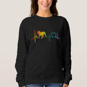 English Bulldog Heartbeat Watercolor Vintage Dog Sweatshirt