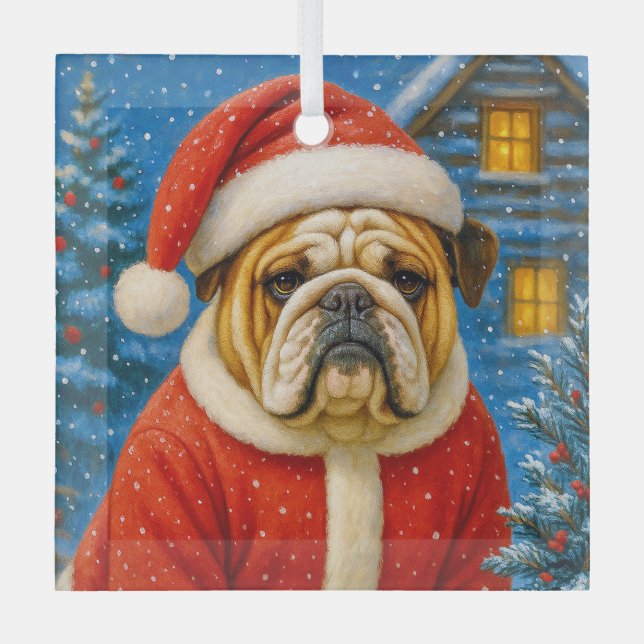 English Bulldog Holiday   Ornament (Front)