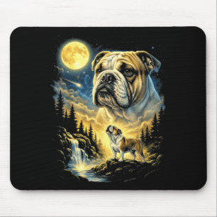 English Bulldog Howling To The Moon Meme Funny 90s Mouse Pad