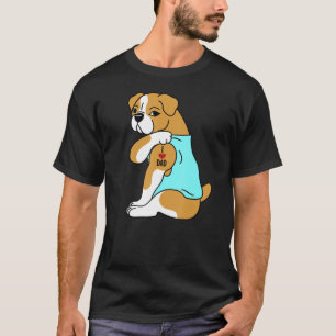 English Bulldog I Love Dad Dog T-Shirt