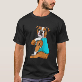 English Bulldog I Love Dad Tattoo Apparel Dog Dad  T-Shirt