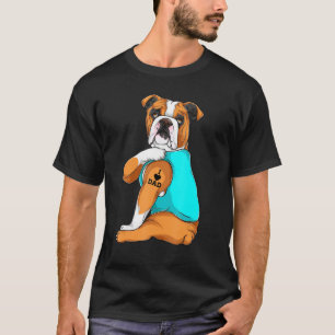 English Bulldog I Love Dad Tattoo Apparel Dog Dad T-Shirt
