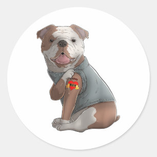English Bulldog I Love Mum Tattoo Dog Shirt Mother Classic Round Sticker