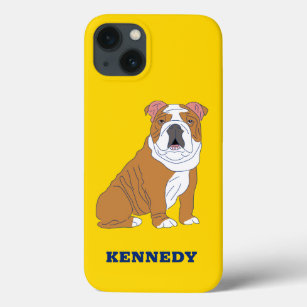 English Bulldog Illustration Personalised iPhone 13 Case