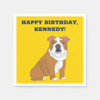 English Bulldog Illustration Personalised Party