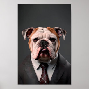 English Bulldog in a Suit   My Bulldog Boss Poster
