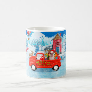 English Bulldog in Christmas Delivery Truck Snow Coffee Mug