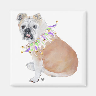 English Bulldog in Party Collar Magnet