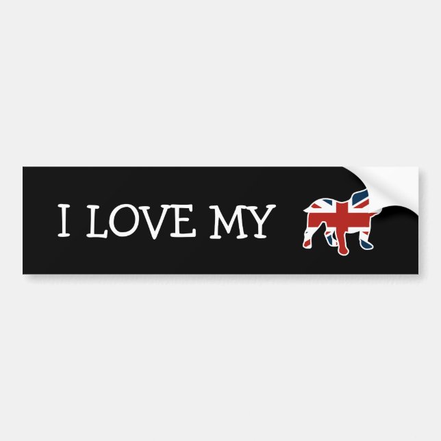 English Bulldog in Union Jack Flag Bumper Sticker (Front)