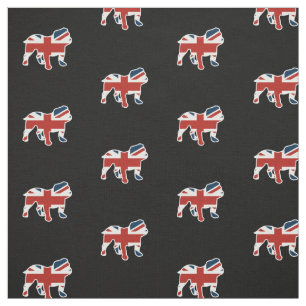 English Bulldog in Union Jack Flag Fabric
