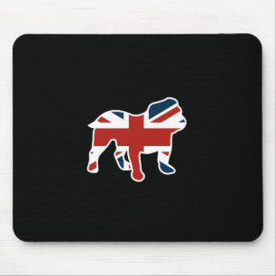English Bulldog in Union Jack Flag Mouse Pad