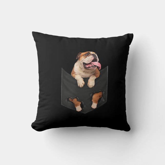 English Bulldog In Your Pocket  Dogs Lovers Cushion (Front)
