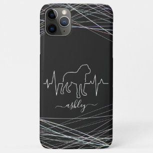 English Bulldog  is Heartbeat Cool Minimal Dog iPhone 11 Pro Max Case