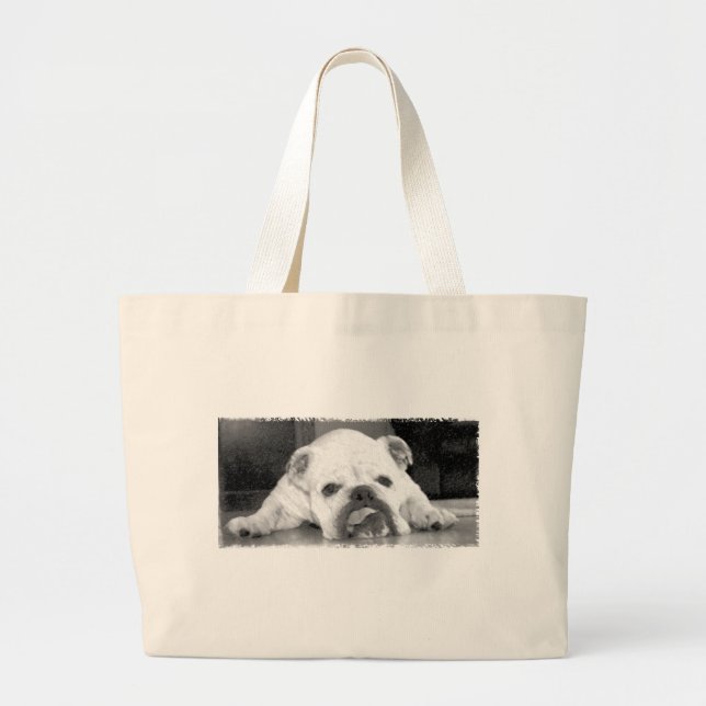 English Bulldog Large Tote Bag (Front)