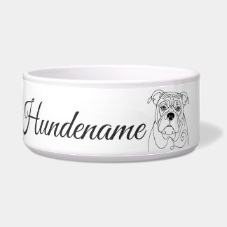 English Bulldog Line Art personalized bowl