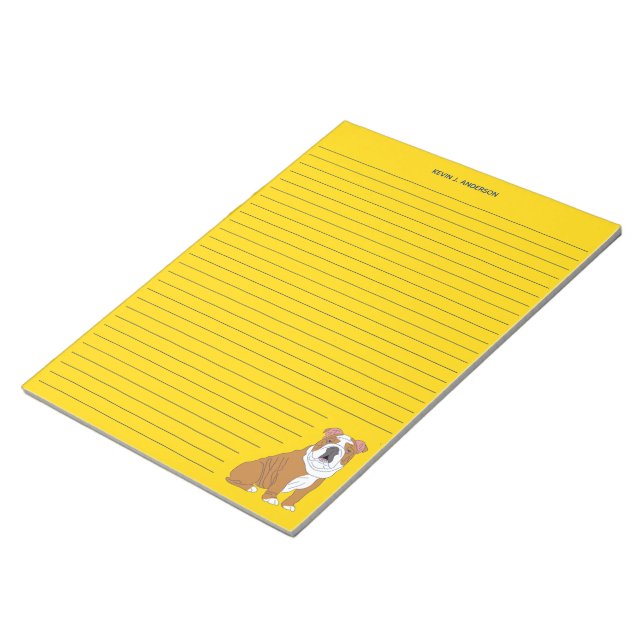 English Bulldog Lined Stationery Writing Paper Pad (Angled)