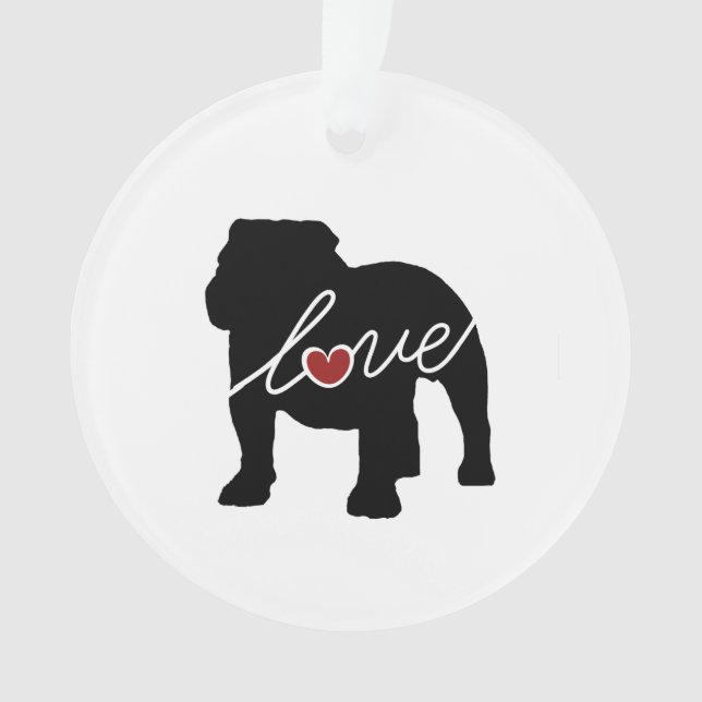 English Bulldog Love Ornament (Front)