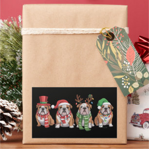 English Bulldog Lover Christmas Dog Mum Xmas Gift Rectangular Sticker