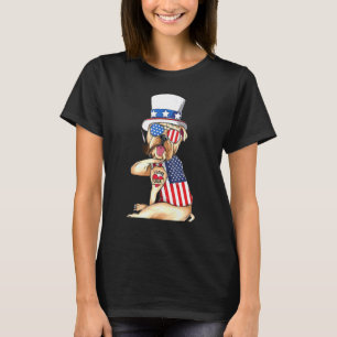 English Bulldog Merica 4th Of July American Sungla T-Shirt