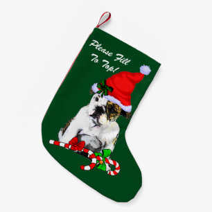 English Bulldog Merry Christmas Small Christmas Stocking