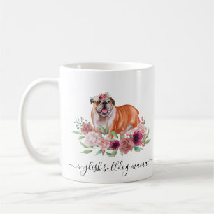 English Bulldog Mum Floral  Coffee Mug