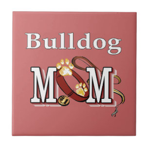 English Bulldog Mum Gifts Ceramic Tile