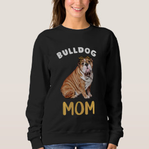 English Bulldog Mum Mama Dog Bulldog Mum Leopard Sweatshirt