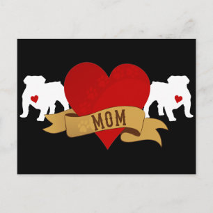 English Bulldog Mum [Tattoo style] Postcard