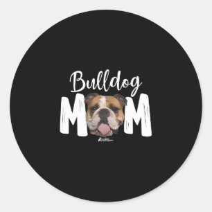 English Bulldog Mum Top Classic Round Sticker