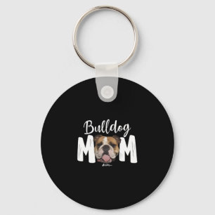 English Bulldog Mum Top Key Ring