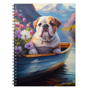 English Bulldog on a Paddle: A Scenic Adventure Notebook