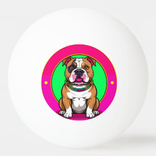 English Bulldog on a Vibrant Background Ping Pong Ball