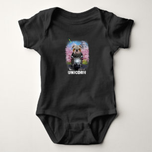 English Bulldog On Motorcycle Tour Japanese Sakura Baby Bodysuit