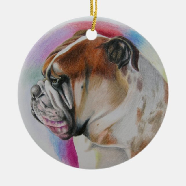 English Bulldog ornament (Front)