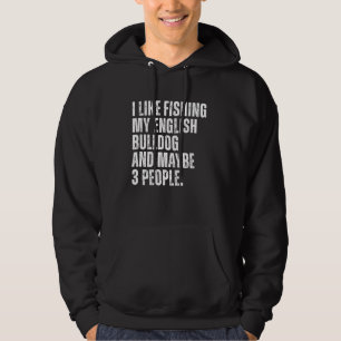 English Bulldog Owner Fishing Lover Funny Dog Dad Hoodie