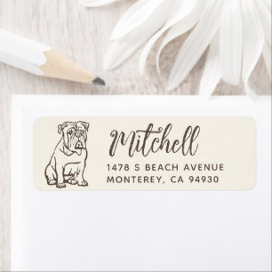English Bulldog Owner Return Address Dog Owner Return Address Label