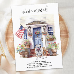 English Bulldog Patriotic Personalised Dog Moving Announcement