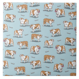 English bulldog pattern ceramic tile