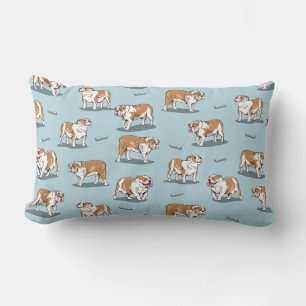 English bulldog pattern lumbar cushion