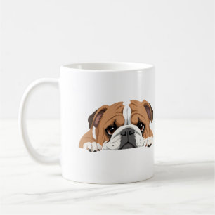 English Bulldog Peeking Cute Adorable Funny Animal Coffee Mug